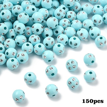 150Pcs Opaque Acrylic Beads MACR-YW0004-21A-1