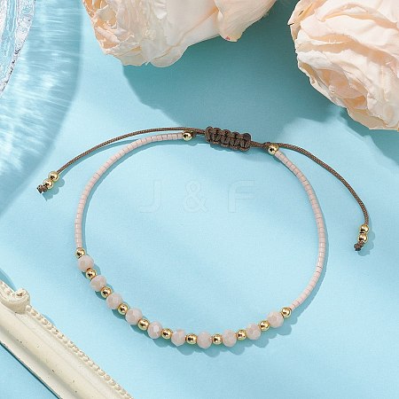 Glass Braided Bead Bracelets BJEW-JB11419-03-1