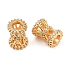 Brass Micro Pave Clear Cubic Zirconia European Beads KK-F906-22G-2