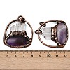 Natural Amethyst and Quartz Crystal Pendants G-Z101-04R-3