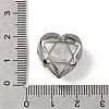 Brass Pave Natural Quartz Crystal Heart Multi-Strand Links G-B149-13P-05-3