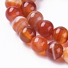 Natural Striped Agate/Banded Agate Beads Strands G-G582-6mm-59-3