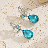 Elegant Alloy Butterfly with Teardrop Dangle Stud Earrings TF5032-3