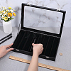 10-Slot MDF Covered with PU Leather Pen Organizer Display Cases with Acrylic Window Lid ODIS-WH0086-232B-02-3