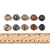 40Pcs 5 Colors Printed Schima Wood Beads WOOD-FS0001-47-5
