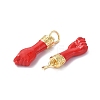 Eco-Friendly Rack Plating Brass Enamel Pendants X-KK-F845-36G-01-4