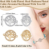 12Pcs 2 Colors Brass Micro Pave Cubic Zirconia Links ZIRC-BBC0003-36-2