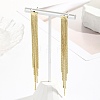 Brass Chains Tassel Earrings EJEW-P236-02G-3