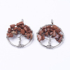 Natural Red Jasper Pendants G-E419-20P-1