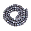 Electroplate Opaque Solid Color Glass Beads Strands EGLA-A044-P6mm-L10-3