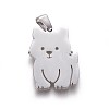 Tarnish Resistant 304 Stainless Steel Puppy Pendants STAS-F219-07P-2