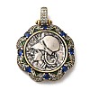 Brass with Cubic Zirconia & Enamel Pendants KK-Z033-07AS-1