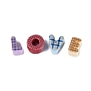 Printed Opaque Acrylic European Beads OACR-Q199-08-3