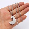 304 Stainless Steel Fox Pendant Friendship Necklaces FS-WGBF3DC-02-1