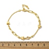 Brass Micro Pave Clear Cubic Zirconia Link Bracelets BJEW-U020-02G-5