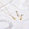 Teardrop Stainless Steel Jewerly Sets. Including Pendant Necklace and Stud Earring SJEW-LP0001-28-3