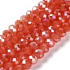 Baking Electroplate Glass Beads Strands DGLA-A039-J8mm-B01-1