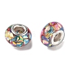 Transparent Resin Rondelle European Beads RESI-S023-26-2