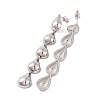 Teardrop Brass Dangle Stud Earrings for Women EJEW-G391-22P-3
