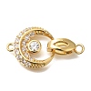 Brass Micro Pave Clear Cubic Zirconia Fold Over Clasps LS-KK-K389-127G-1