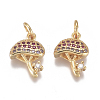 Brass Micro Pave Cubic Zirconia Charms ZIRC-I038-01G-1