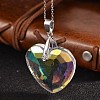 AB Color Plated Glass Heart Pendants PALLOY-JF00133-1