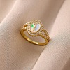Brass Micro Pave Cubic Zirconia Finger Rings for Women RJEW-K261-17G-1