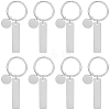 20Pcs 201 Stainless Steel Blank Pendant Keychain KEYC-SC0001-62C-1