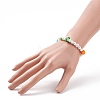 Lampwork Mushroom & Glass Pearl Beaded Stretch Bracelet for Kids BJEW-JB08390-3