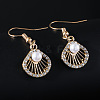 Alloy Rhinestone Shell Shape Dngle Earrings FS-WG0AEF0-02-1