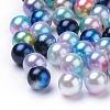 Rainbow Acrylic Imitation Pearl Beads OACR-R065-10mm-A-1