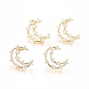 Brass Micro Pave Clear Cubic Zirconia Stud Earrings EJEW-G275-04G-1