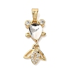Brass Micro Pave Cubic Zirconia Pendants KK-K375-27G-19-1