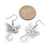 3 Pairs 3 Size Filigree 3D Butterfly Brass Dangle Earrings EJEW-JE05677-3