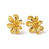 Rack Plating Brass Flower Stud Earrings for Women EJEW-F288-17G-1