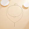 S925 Silver Geometric Double Layer Necklace YM0946-2-1