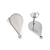 Non-Tarnish 201 Stainless Steel Stud Earring Findings STAS-G277-04P-2