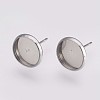 Non-Tarnish 202 Stainless Steel Stud Earring Settings A-STAS-I088-E-03P-1