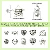 60Pcs 10 Styles Valentine's Day Theme Tibetan Style Alloy Beads TIBEB-CJ0001-38-2