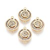 Brass Pave Clear Cubic Zirconia Magnetic Clasps KK-N287-08G-1