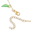 Acrylic Leaf & Glass Seed Beaded Grapes Tassel Brass Bar Link Chain Anklets for Women AJEW-MZ00008-01-5