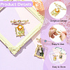 2Pcs 2 Styles Square & Rectangle with Flower Alloy ABS Imitation Pearl Brooch JEWB-CJ0001-92-3