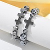 Natural Titanium Hertz Beads Stretch Bracelets for Women Men BJEW-R015-02-3