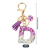 Alloy Resin Heart Keychains KEYC-TADJ0002-01G-D-3