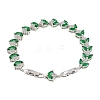 Platinum Tone Brass Micro Pave Cubic Zirconia Tennis Bracelets BJEW-B160-09P-5