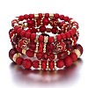 Boho Style Wood Beaded Stretch Bracelet Sets for Women WGE3C3B-18-1