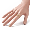 Copper Wire Wrap Heart Open Cuff Ring for Women RJEW-JR00551-6