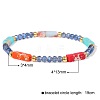Dyed Synthetic Imperial Jasper Cuboid & Faceted Rondelle Dyed White Jade & Round Brass Beaded Stretch Bracelets QY8342-6-3