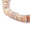 Natural Freshwater Shell with Synthetic Turquoise Beads Stretch Bracelets for Men Women BJEW-JB11745-01-4