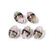 Two Tone Color Handmade Foil Glass Beads FOIL-Q001-01G-1